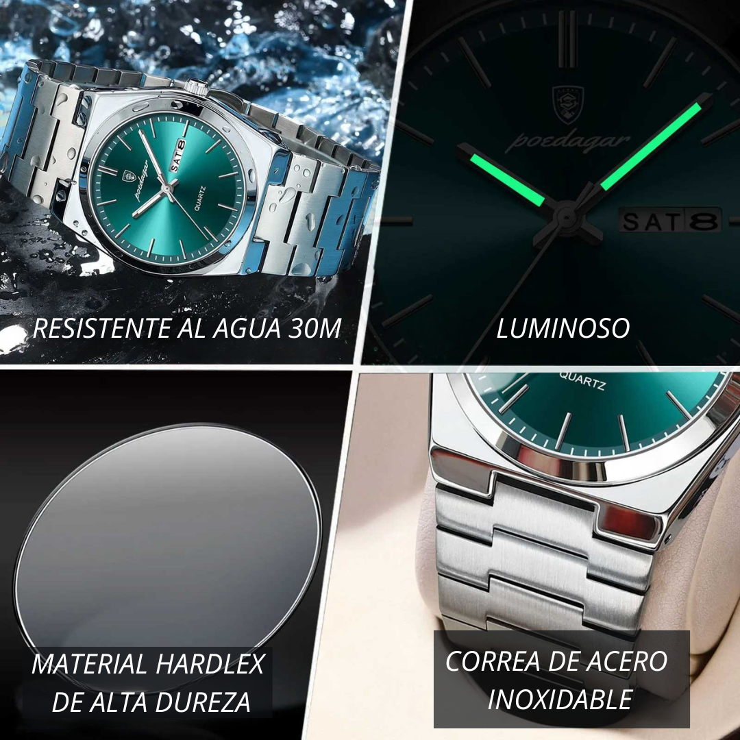 Reloj Elegante Poedagar PO-930 | Movimiento de Cuarzo y Acero Inoxidable